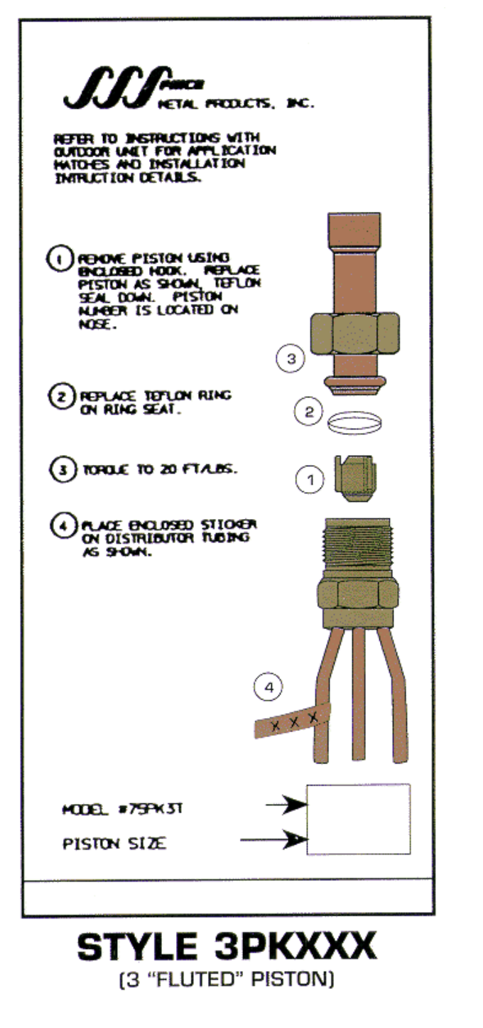 Diagram of "Fluted" Piston - Style 3PKXXX with text
