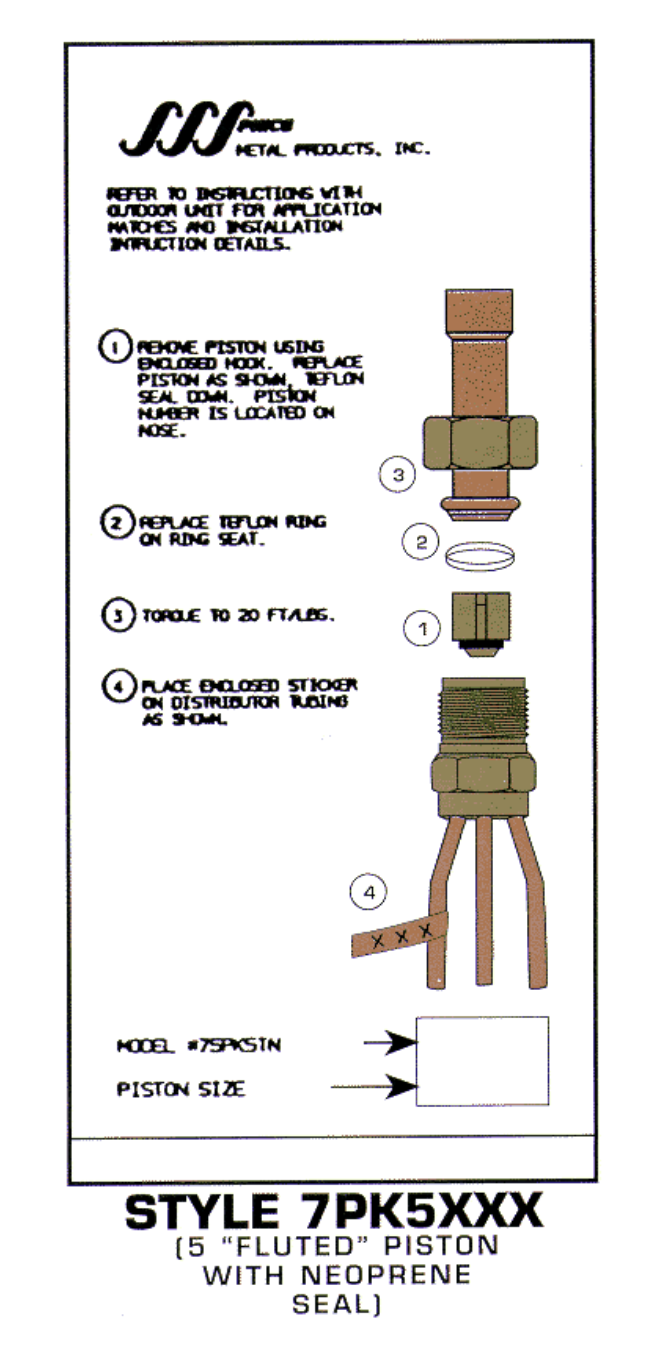 Diagram of "Fluted" Piston - Style 7PK5XXX with design