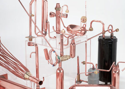 Many different copper contraptions of different needs and uses made by Spinco Metal Products Inc in New Ark, NY